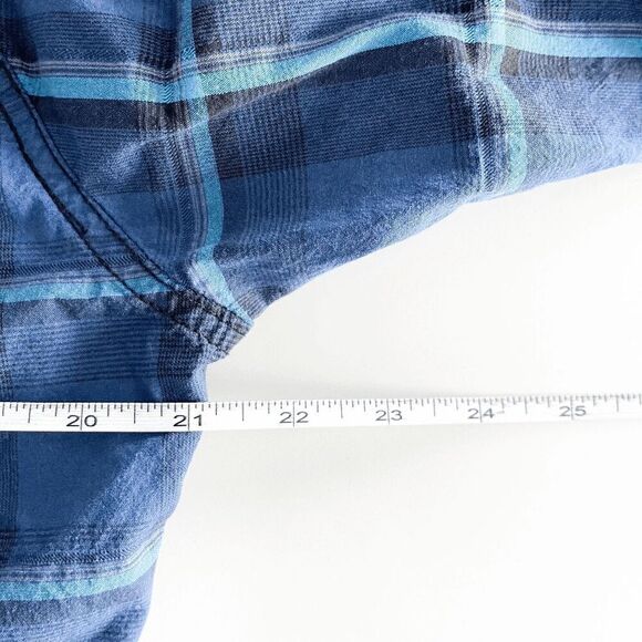 Rock & Republic Mens Stretch Plaid Long Sleeve Button Down Shirt Blue Large - Picture 6 of 8